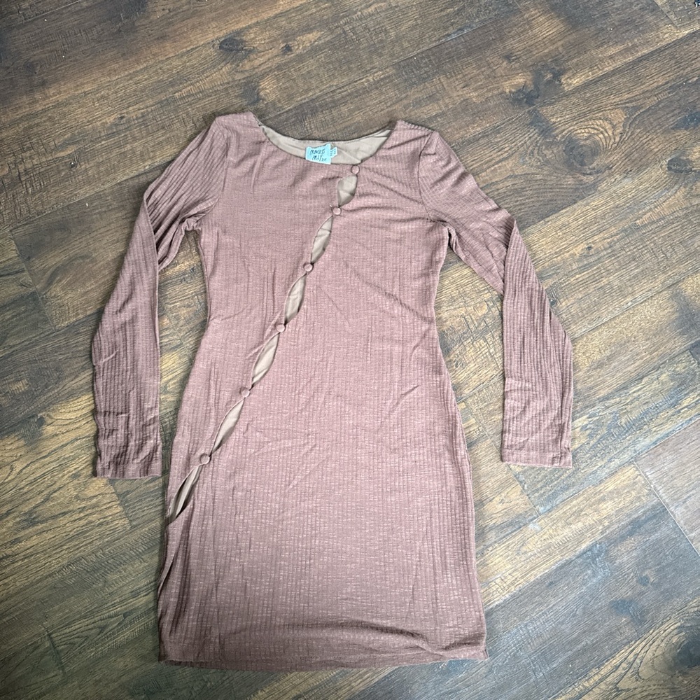 Princess Polly Brown Long Sleeve Dress